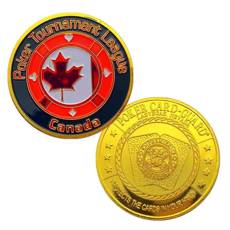 Colecção de pôquer de metal personalizado Canadá, moedas de ouro em folha de bordo, medalhas de aniversário, medalhas de celebridades, moedas de lembrança, prata e moeda canadense