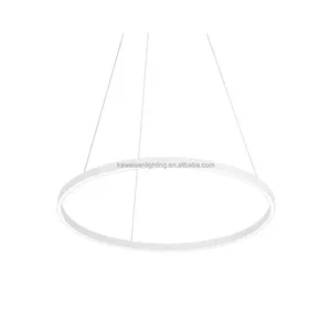 18 Inch Aluminum Circular Shape White Chandelier Luxury Customized Size Italian Modern LED Circle Ring Suspension Pendant Lamp