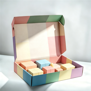 Boîte d'expédition en carton ondulé écologique avec <span class=keywords><strong>logo</strong></span> personnalisé imprimé, couleurs mélangées, emballage en papier pour cosmétiques - Product Image 3