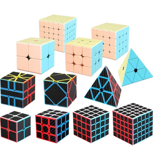 Cubo de tres pasos, rompecabezas completo, divertido, para competición, color sólido mate, venta al por mayor, cubo liso, juguete para niños - Product Image 5