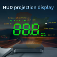 Tampilan Head Up Display (HUD) Mobil, Speedometer GPS, Daya USB, Plug & Play, Alarm Kecepatan Berlebih Otomatis, Aksesori Meter Digital Hijau