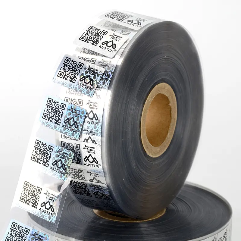 Benutzerdefinierte QR code hologramm label holographische aufkleber rolle