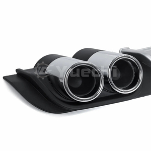 Oto aksesuarları araba evrensel arka tampon difüzör dudak egzoz ucu ile ABS plastik siyah gümüş arka ÖN TAMPON difüzör - Product Image 6