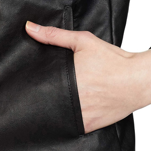 Veste en cuir véritable pour femme, style mode, vêtement d'extérieur, veste en cuir noir véritable souple pour les voyages décontractés et le quotidien - Product Image 5
