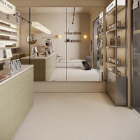 Service de décoration intérieure de café simple et élégant, mobilier de restaurant commercial personnalisé, présentoirs à café en bois