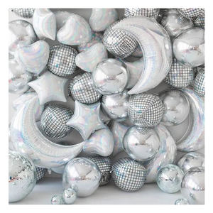 80s 90s rétro décorations de fête populaires <span class=keywords><strong>Rock</strong></span> and Roll Looks 4D Disco ballons en métal brillant feuille ballon décor de mariage - Product Image 5