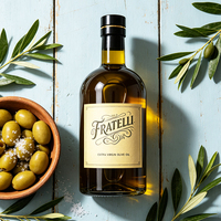 Bouteille de vodka ronde en verre de luxe, bouteille de liqueur en verre, bouteille d'huile d'olive haut de gamme, ensemble d'emballage avec étiquette personnalisée et boîte cadeau