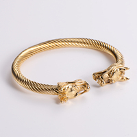 Bracelet torsadé en acier inoxydable pour homme ORDRM Dragon Men Bangle Jewellery