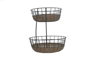 Cesta <span class=keywords><strong>de</strong></span> mimbre <span class=keywords><strong>para</strong></span> almacenamiento <span class=keywords><strong>de</strong></span> pan <span class=keywords><strong>de</strong></span> fruta <span class=keywords><strong>de</strong></span> 2 niveles <span class=keywords><strong>de</strong></span> la mejor calidad, cesta <span class=keywords><strong>de</strong></span> mimbre tejida <span class=keywords><strong>de</strong></span> alambre <span class=keywords><strong>de</strong></span> Metal, Material PP, artículos diversos <span class=keywords><strong>para</strong></span> alimentos - Product Image 5