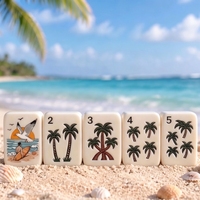 Jeu de Mahjong américain, 160 tuiles en acrylique, quatre couches, thème océan bleu, tuiles de Mahjong de luxe avec étui pour 4 joueurs, jeu à domicile