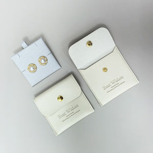 Pochette cadeau de stockage de pièces de monnaie de bijoux en PU de haute qualité Sac et <span class=keywords><strong>enveloppe</strong></span> à bouton imprimés de logo personnalisé pour montres et lunettes - Product Image 3