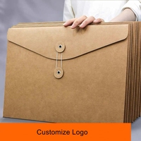 Sobre de Papel Kraft Personalizado con Logotipo, para Documentos, Tarjetas de Identificación, Tarjetas Bancarias, Tarjetas de Visita, Bolsa de Almacenamiento de Gran Capacidad