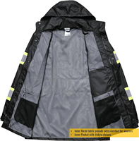 Veste de pluie de sécurité réfléchissante haute visibilité pantalon ANSI classe 2 imperméable coupe-vent respirant capuche polyester maille intérieure vente en gros