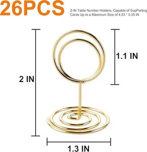 Porte-numéros de table, porte-cartes de placement, porte-photos en fil métallique, porte-photos pour centres de table, réceptions de mariage, fêtes, anniversaires - Product Image 2