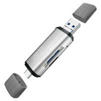 Lector de tarjetas múltiple 4 en 1, adaptador MicroUSB tipo C USB3.0, OTG inteligente para lectura de tarjetas TF/SD, aleación de aluminio externa