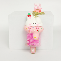 Porte-clés en acrylique Anime Lapin Mignon Glace Sucrée, Perles Colorées, Léger, Breloque Flottante Tendance pour Sac à Main, Sac à Dos, Clé de Voiture