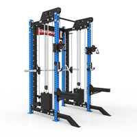 Equipo de Gimnasio Multifuncional, Jaula de Potencia, Máquina Smith, Soporte para Sentadillas