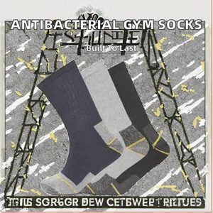 Chaussettes de sport antibactériennes Mexion de haute qualité avec fond en tissu éponge, tricotées, avec logo sur le bord, anti-odeur, collection automne - Product Image 2