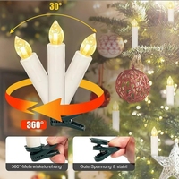 Bougies LED Noël et Pâques Extérieur Cour Clip Décoration Lumières Chambre Suspension Arbre Lumières colorées