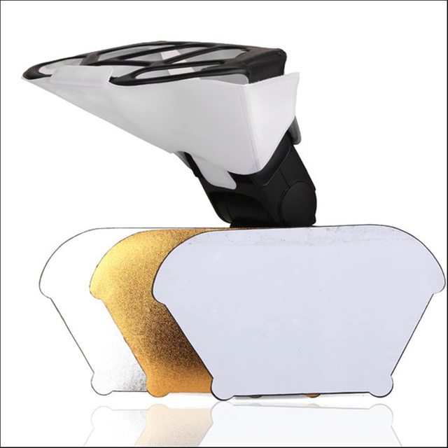 KAMPHO 3 Color Reflector Flash Light Speedlite Diffuser Softbox for Godox Canon Nikon Olympus External Camera Fash Speed Light