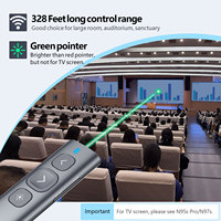 Télécommande de présentation sans fil professionnelle avec laser vert, navigation fluide haut/bas et Alt+Tab, légère