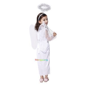 Halloween Little Girls Kids Angel <strong>Costume</strong> With <strong>Halo</strong> Christmas Church Headband White Robes Angel Dress with Wings Wand 4pcs - Product Image 5