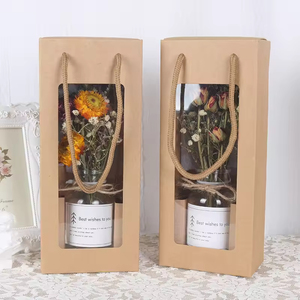 Bolsa de papel Kraft marrón de estilo vintage con asa retorcida para arreglos florales Suministro de floristería - Product Image 6