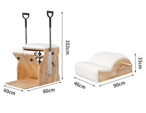 Chaise Wunda en bois de chêne et d'érable, combo stepper et baril d'échelle pour la maison, le studio de yoga et l'entraînement de fitness du tronc - Product Image 4