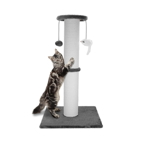 Rascador para Gatos de 34 Pulgadas, Resistente y Grueso, con Cuerda de Algodón, Pelota Colgante y Ratones de Juguete - Product Image 1