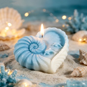 Heart Shaped Conch Silicone <b>Mold</b> For <b>Candle</b> Soap Making DIY Craft 3D Sea Shell <b>Mold</b> With Dolphin Design Light Gray - Product Image 1