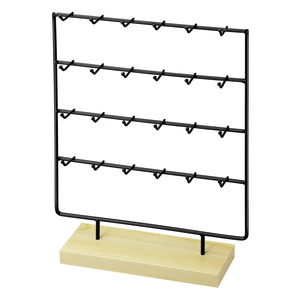 PENOBON Présentoir à bijoux en fer à 4 niveaux avec 24 crochets Design moderne et élégant 27x7.5x36cm Stockage de boucles d'oreilles et de colliers - Product Image 3