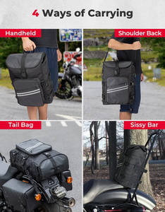 Free Sample Leather Motorcycle Helmet Bag <b>45L</b> Insulated Thermal Cooler <b>Backpack</b> Food Box Delivery Custom Logo Black - Product Image 5