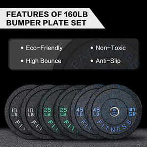 Plaques de protection en caoutchouc d'acier haute résistance 160 lb pour la musculation et l'entraînement à domicile - Product Image 2