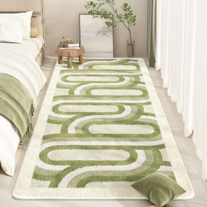 Alfombra Rectangular Abstracta Verde Fresca de Fibra de Poliéster Acolchada para el Hogar, Dormitorio, Sala de Estar - Product Image 2