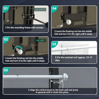 Panel Aktuator Pengganti Tombol Siram Toilet, Set Tuas Cistern, Hitam Doff 340x185mm, Dual Flush, Kompatibel untuk Kamar Mandi