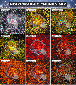 Super Shiny YMJ Wholesale 1kg Bag PET Holographic Chunky Glitter Powder for Craft Epoxy Resin Tumbler <strong>Snow</strong> Globe Nail <strong>Art</strong> - Product Image 4