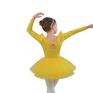 Justaucorps de danse à manches longues pour filles, tenue de tutu pour tout-petits, ballerine avec jupe à paillettes, design coréen, costume de princesse - Product Image 2