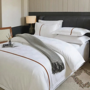 300tc 100% cotton sang trọng Duvet cover bedding Set 100% cotton Bộ giường Trắng khách sạn Nữ Hoàng Vua Kích thước bedding Set ga trải giường - Product Image 2