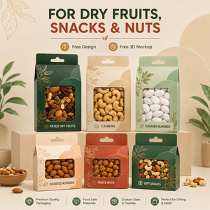 Nouvelles Boîtes d'Emballage Personnalisées pour Fruits Secs avec Fenêtre, en Papier, pour Snacks, Amandes Sucrées, Noix de Cajou – Idéales pour les Boutiques - Product Image 2