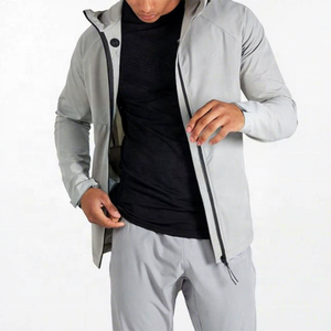 Custom <b>White</b> Hooded Sports <b>Jacket</b> <b>Men</b> Waterproof Outdoor Canvas Thin Logo Loose Fit Lightweight Softshell Winter Hiking - Product Image 5