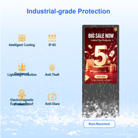 Pantalla Digital de Señalización de 55 Pulgadas, IP65, 2000cd/m2, Resistente al Agua, con Cristal Antiexplosión, Pantalla LCD, Android/Windows Opcional, para Tiendas y Entradas de Autos