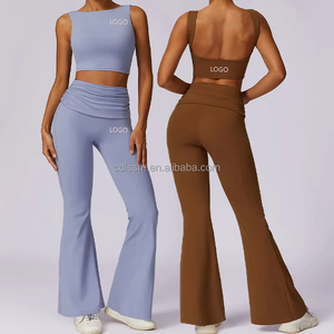 Baharlık Çıplak Hissi Yarışçı Sırtı Spor Seti Hızlı Kuruyan Nefes Alabilen Slim Fit Yoga Büyük Beden Yüksek Bel Göbek Kontrolü - Product Image 1