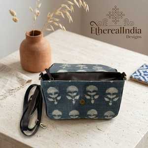 Handmade Floral Sling Bag Block Print Cotton Crossbody <b>Purse</b> Boho Ethnic <b>Small</b> Vegan Leather Bag - Product Image 5