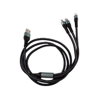 Nuevo cable de datos USB de 1,2 M para cargador de teléfono móvil Carga rápida 100W Tipo C 3 en 1 Cable