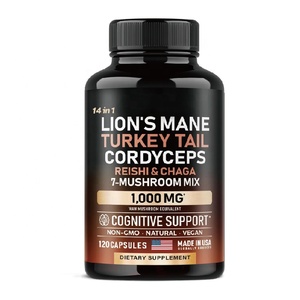 Biologische Paddenstoelencomplex Leeuwenmanen Kalkoenstaart Chaga <span class=keywords><strong>Cordyceps</strong></span> Reishi Maitake Shiitake Tremella Paddenstoelenmix Capsules - Product Image 1