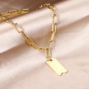 Collar de Acero Plateado al por Mayor, Joyería con Diseño de Cola de Pez, Collar Multicapa con Cadena Dorada para Mujer - Product Image 2