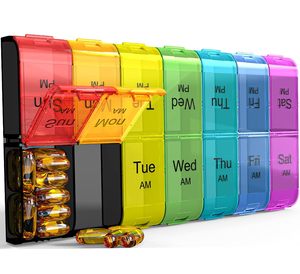 กล่องใส่ยา 7 วัน ขนาด XL 2 ครั้งต่อวัน กล่องยาประจำวันพร้อมฝาเปิดง่าย กล่องใส่ยาขนาดใหญ่สำหรับผู้สูงอายุ - Product Image 1