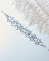 Bracelet en filigrane de dentelle en or 18 carats Lerca, bracelet et collier 2 en 1, bijoux fins