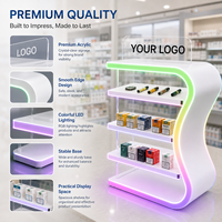 Présentoir en acrylique pour cigarettes, vitrine de magasin de tabac, présentoir LED pour commerce de détail, présentoir sur mesure de forme spéciale