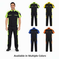 Ensemble de vêtements de travail pour mécanicien industriel, bicolore, avec poches cargo à surpiqûres, logo personnalisé, uniforme de travail pour atelier